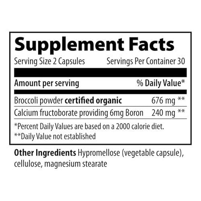 Vibrant Health Super Natural Boron – Unterstützung für gesunde Gelenke, Hormonspiegel und Bindegewebe mit Calciumfructoborat und Brokkolipulver, glutenfrei, vegetarisch, nicht gentechnisch verändert, 60 Kapseln