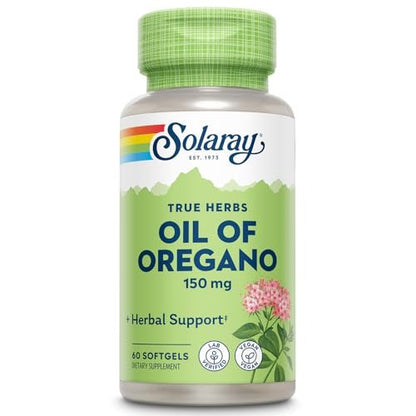 Solaray Oreganoöl Softgels – Hochreines Extrakt, 150 mg pro Kapsel, 60 vegane Softgels