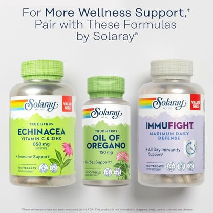 Solaray Oreganoöl Softgels – Hochreines Extrakt, 150 mg pro Kapsel, 60 vegane Softgels