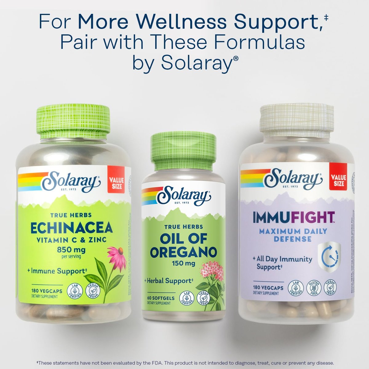 Solaray Oreganoöl Softgels – Hochreines Extrakt, 150 mg pro Kapsel, 60 vegane Softgels
