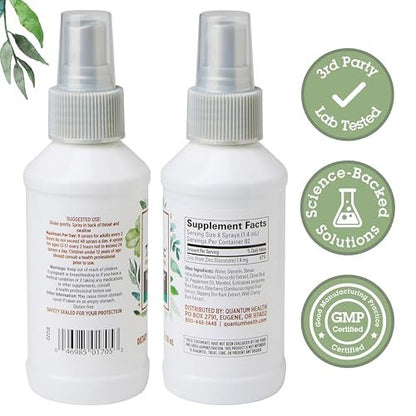 Quantum Health TheraZinc Halspray mit Zink – Immununterstützung & Linderung bei Halsschmerzen, flüssiges Zinkgluconat mit Holunder, Echinacea & Ulmenrinde, für Erwachsene & Kinder ab 12 Jahren, Pfefferminzgeschmack – 118 ml