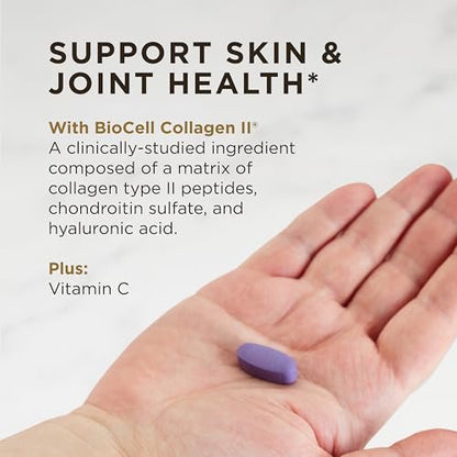 Solgar Collagen Hyaluronic Acid Complex, 30 Tabletten - Hydrolysiertes Kollagen Typ 2 - Reduziert feine Linien & Falten - Steigert Hautkollagen & Elastizität - Non-GMO, Gluten- & Laktosefrei - 30 Portionen