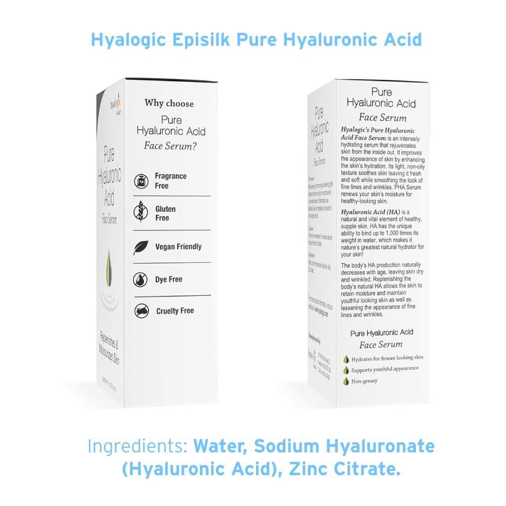 Hyalogic Episilk Pure HA Gesichtsserum – Feuchtigkeitsspendendes Hyaluronsäure-Serum für weiche, hydratisierte Haut – 30 ml