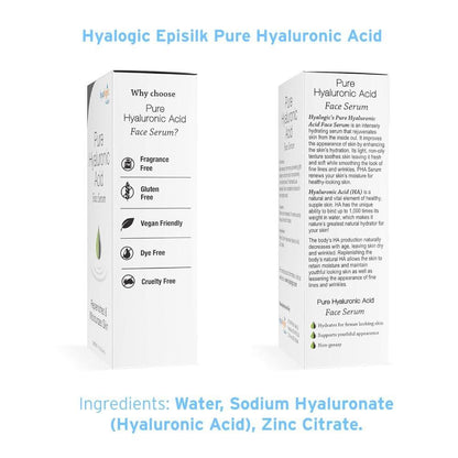 Hyalogic Episilk Pure HA Gesichtsserum – Feuchtigkeitsspendendes Hyaluronsäure-Serum für weiche, hydratisierte Haut – 30 ml