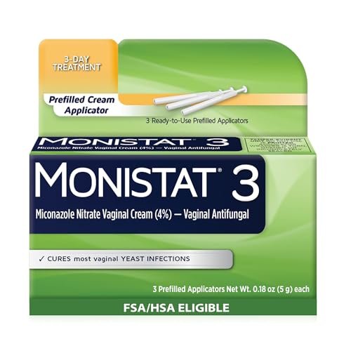 Monistat 3-Tage-Pilzbehandlung für Frauen – Miconazol-Creme, 3 vorgefüllte Applikatoren