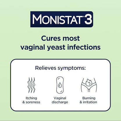 Monistat 3-Tage Vaginalcreme & Zäpfchen gegen Scheidenpilz, 3 Miconazol-Zäpfchen & äußerliche Juckreiz-Linderungscreme (9g Tube) Kombipackung