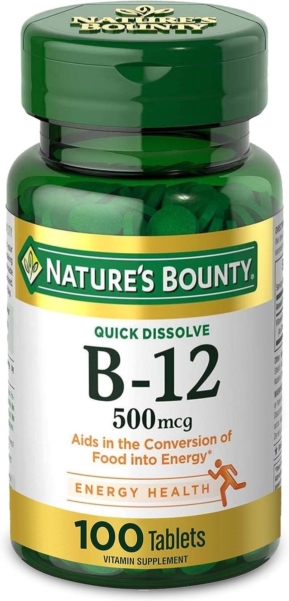 Nature's Bounty Vitamin B-12 500 mcg, 200 Kapseln (2er-Pack)