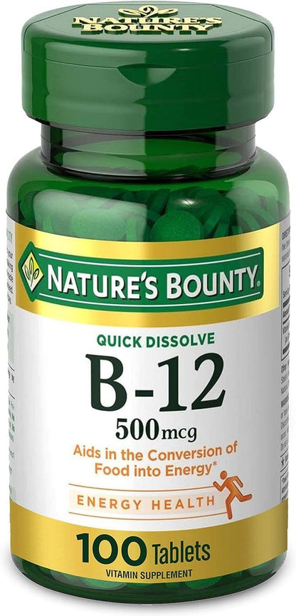 Nature's Bounty Vitamin B-12 500 mcg, 200 Kapseln (2er-Pack)