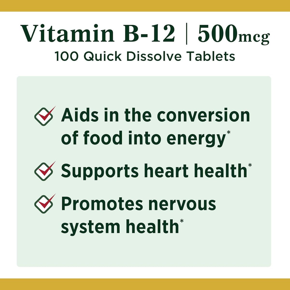 Nature's Bounty Vitamin B-12 500 mcg, 200 Kapseln (2er-Pack)