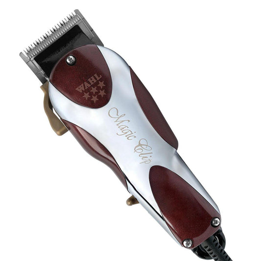 Wahl Professional 5 Star Series Magic Clip Präzisions-Fade-Haarschneider mit verstellbaren Klingen ohne Überlappung, kabelgebundener Betrieb, V9000 Motor, Chrom