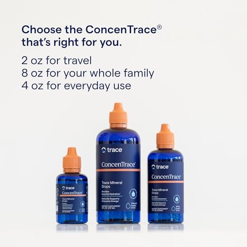 Trace Minerals ConcenTrace Spurenelement-Tropfen | Unterstützt Energie, Verdauung, Knochengesundheit & Hydration | 70+ ionische Spurenelemente mit Magnesium, Chlorid & Kalium | Keto, vegan & ohne Gentechnik | 118 ml (4 Fl Oz)