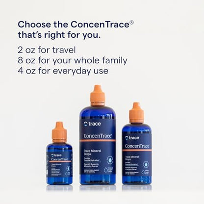 Trace Minerals ConcenTrace Spurenelement-Tropfen | Unterstützt Energie, Verdauung, Knochengesundheit & Hydration | 70+ ionische Spurenelemente mit Magnesium, Chlorid & Kalium | Keto, vegan & ohne Gentechnik | 118 ml (4 Fl Oz)