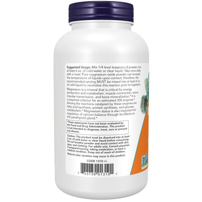 NOW Foods Magnesium Oxid – 227 g (8 Unzen) – Unterstützt Enzymfunktion & Nervensystem