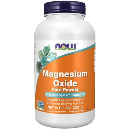 NOW Foods Magnesium Oxid – 227 g (8 Unzen) – Unterstützt Enzymfunktion & Nervensystem