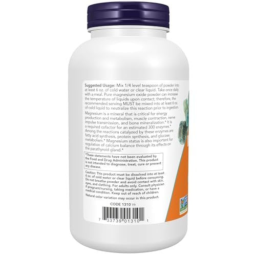 NOW Foods Magnesium Oxid – 227 g (8 Unzen) – Unterstützt Enzymfunktion & Nervensystem