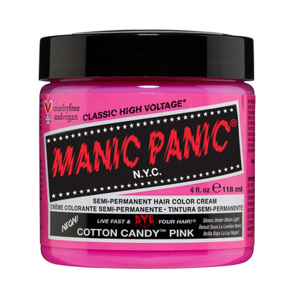 MANIC PANIC Classic Cotton Candy Pink Semi-Permanente Haarfarbe – Helles Pink Haarfärbemittel für Damen & Herren, Hält 4-6 Wochen, Vegan, Ammoniak- & Tierversuchsfrei (118 ml)