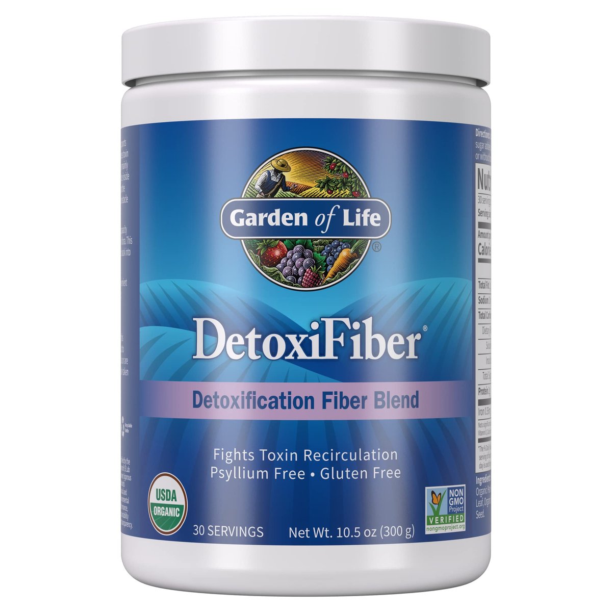 Garden of Life Bioaktive Faserpulver ungesüßt – Detox-Mischung mit Chia, Luzerne & Gerste für pflanzliche Reinigung & Darmgesundheit – Nicht-GVO, glutenfrei, psylliumfrei, vegan, 30 Portionen