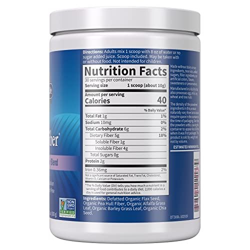 Garden of Life Bioaktive Faserpulver ungesüßt – Detox-Mischung mit Chia, Luzerne & Gerste für pflanzliche Reinigung & Darmgesundheit – Nicht-GVO, glutenfrei, psylliumfrei, vegan, 30 Portionen