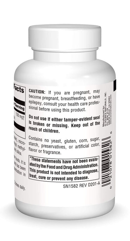 Source Naturals DMAE 351 mg - 100 Kapseln zur Unterstützung der mentalen Konzentration