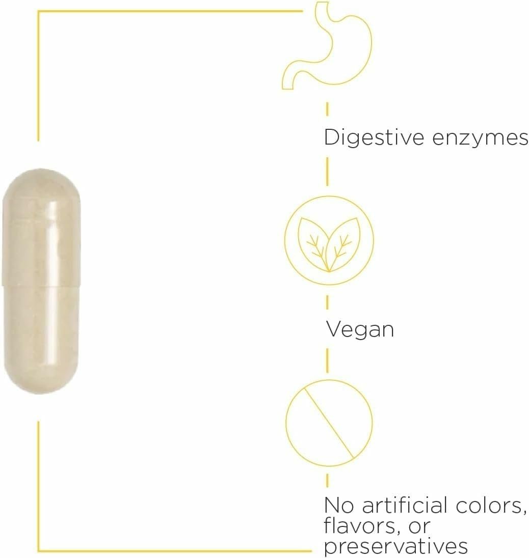 Integrative Therapeutics Similase – Pflanzliches Verdauungsenzym für Erwachsene – Unterstützt Verdauung und Nährstoffaufnahme – Milchfrei & vegan – 90 Kapseln (45 Portionen)