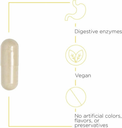 Integrative Therapeutics Similase – Pflanzliches Verdauungsenzym für Erwachsene – Unterstützt Verdauung und Nährstoffaufnahme – Milchfrei & vegan – 90 Kapseln (45 Portionen)
