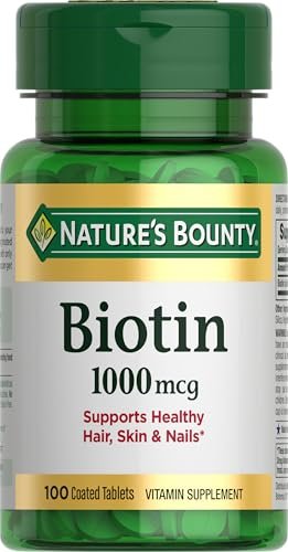 Nature's Bounty Biotin 1000 mcg – 100 Tabletten für gesundes Haar, Haut und Nägel sowie Energieunterstützung