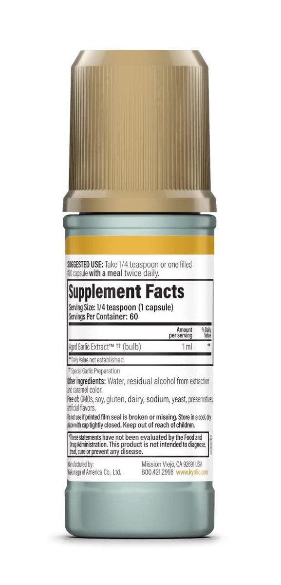 Kyolic Gealterter Knoblauch-Extrakt für die Herz-Kreislauf-Gesundheit*, Flüssig 60 ml