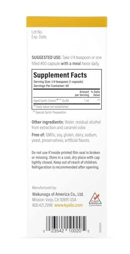 Kyolic Gealterter Knoblauch-Extrakt für die Herz-Kreislauf-Gesundheit*, Flüssig 60 ml