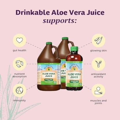 Lily of the Desert Aloe Vera Saft - Ganzes Blatt gefiltertes Aloe Vera Getränk, Nicht-GMO, mit natürlichen Verdauungsenzymen für Darmgesundheit, Magenberuhigung, Wohlbefinden, strahlende Haut, 946 ml mit Gelly-Beutel