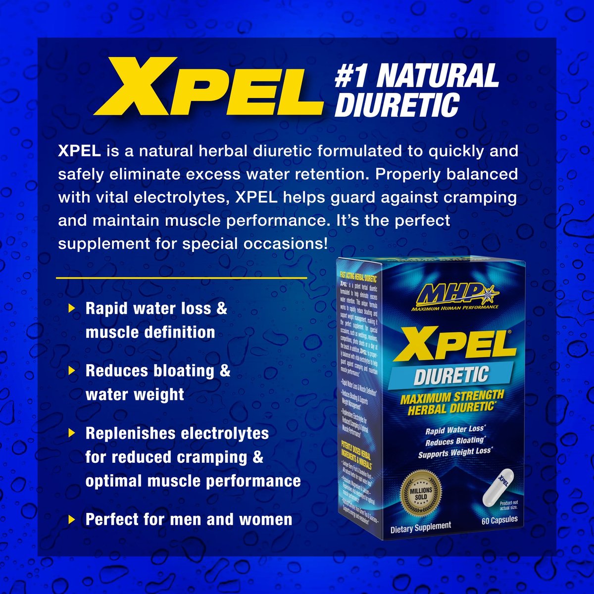 Xpel Maximum Strength Diuretic Wasserpillen – 80 Kapseln zur Entwässerung & Gewichtsunterstützung mit Vitamin B6, Kalium & Löwenzahnwurzel