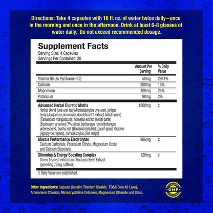 Xpel Maximum Strength Diuretic Wasserpillen – 80 Kapseln zur Entwässerung & Gewichtsunterstützung mit Vitamin B6, Kalium & Löwenzahnwurzel