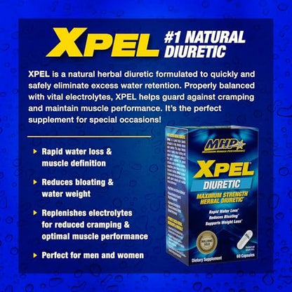 Xpel Maximum Strength Diuretic Wasserpillen – 80 Kapseln zur Entwässerung & Gewichtsunterstützung mit Vitamin B6, Kalium & Löwenzahnwurzel