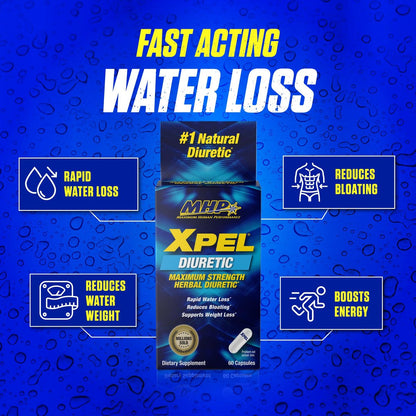 Xpel Maximum Strength Diuretic Wasserpillen – 80 Kapseln zur Entwässerung & Gewichtsunterstützung mit Vitamin B6, Kalium & Löwenzahnwurzel