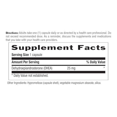 Country Life DHEA 25 mg – 90 vegane Kapseln, zertifiziert glutenfrei, vegan & Non-GMO