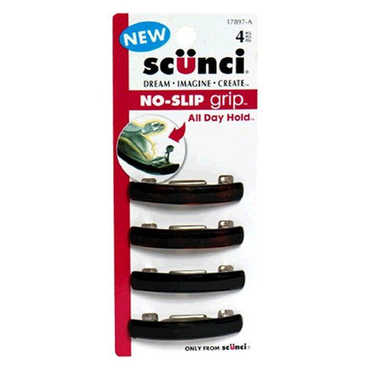 Scunci No Slip No Damage Barrette, 4 Stück – Haarklammern ohne Verrutschen, schonend für das Haar