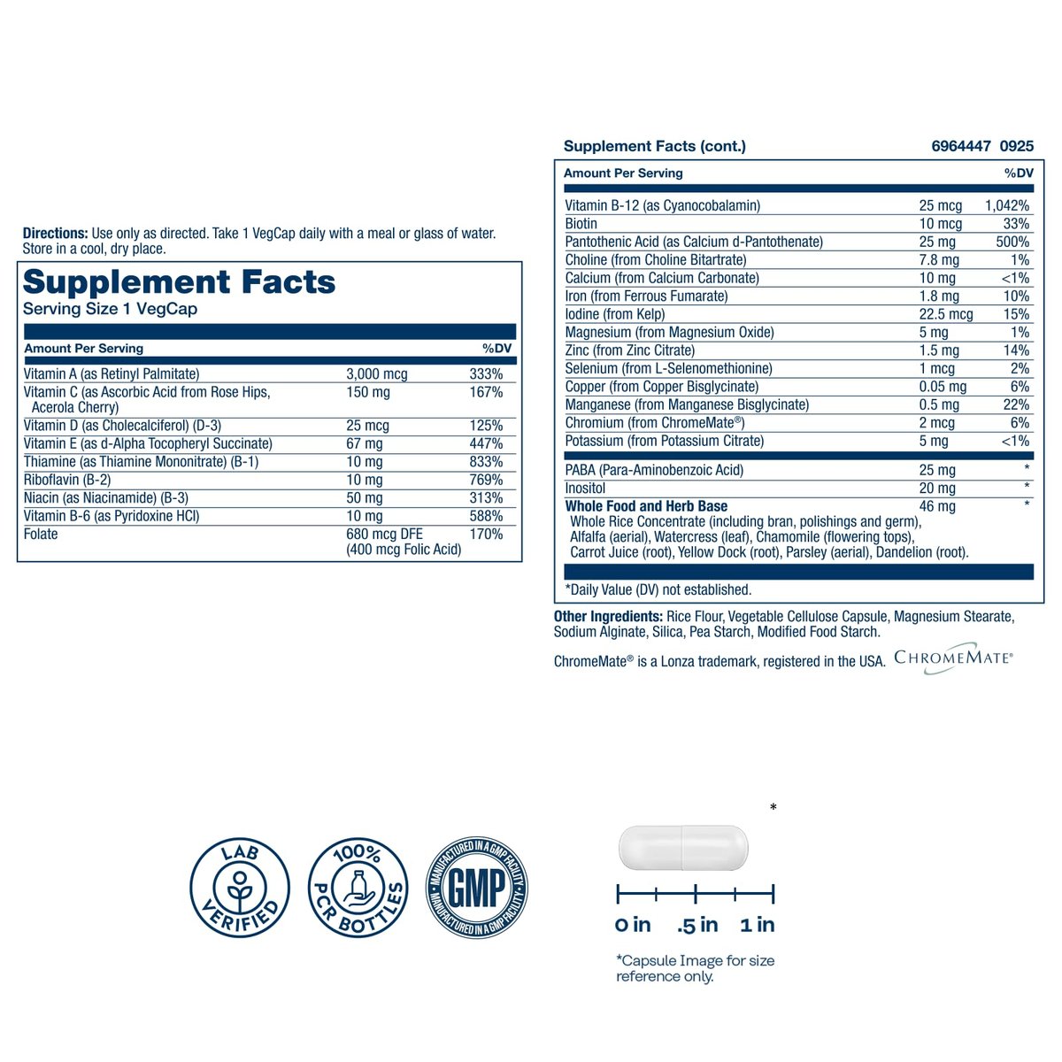 SOLARAY Once Daily High Energy Multivitamin für Männer und Frauen – mit Vitamin C, Vitamin D und Vollwertkräuterbasis – Unterstützung des Zellstoffwechsels und der Immunfunktion – 60 Portionen, 60 VegCap