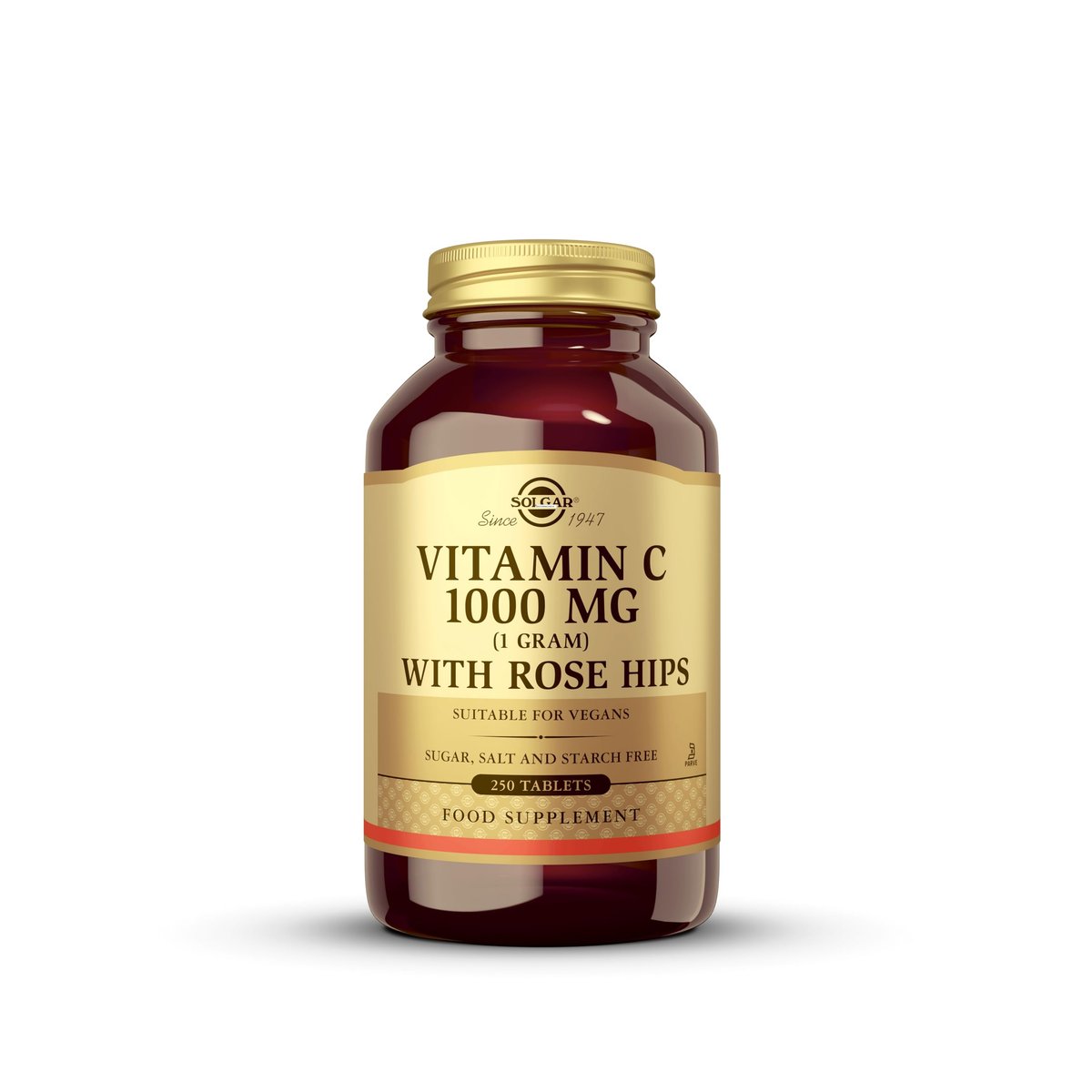 Solgar Vitamin C 1000 mg mit Hagebutten, 250 Tabletten - Antioxidans & Immununterstützung - Allgemeine Gesundheit - Unterstützt gesunde Haut & Gelenke - Nicht-GVO, Vegan und Koscher - 250 Portionen