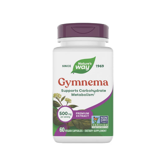 Nature's Way Gymnema Premium Extract – Unterstützt den Kohlenhydratstoffwechsel*, 500 mg pro Portion, Non-GMO Project verifiziert, 60 vegane Kapseln