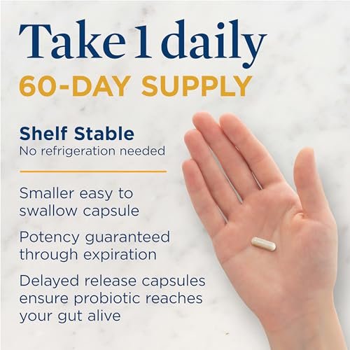 Renew Life Probiotic 50 Plus – Tägliche Unterstützung für Verdauung, Immunsystem und Harnwege, 30 Milliarden KBE, 30 Kapseln