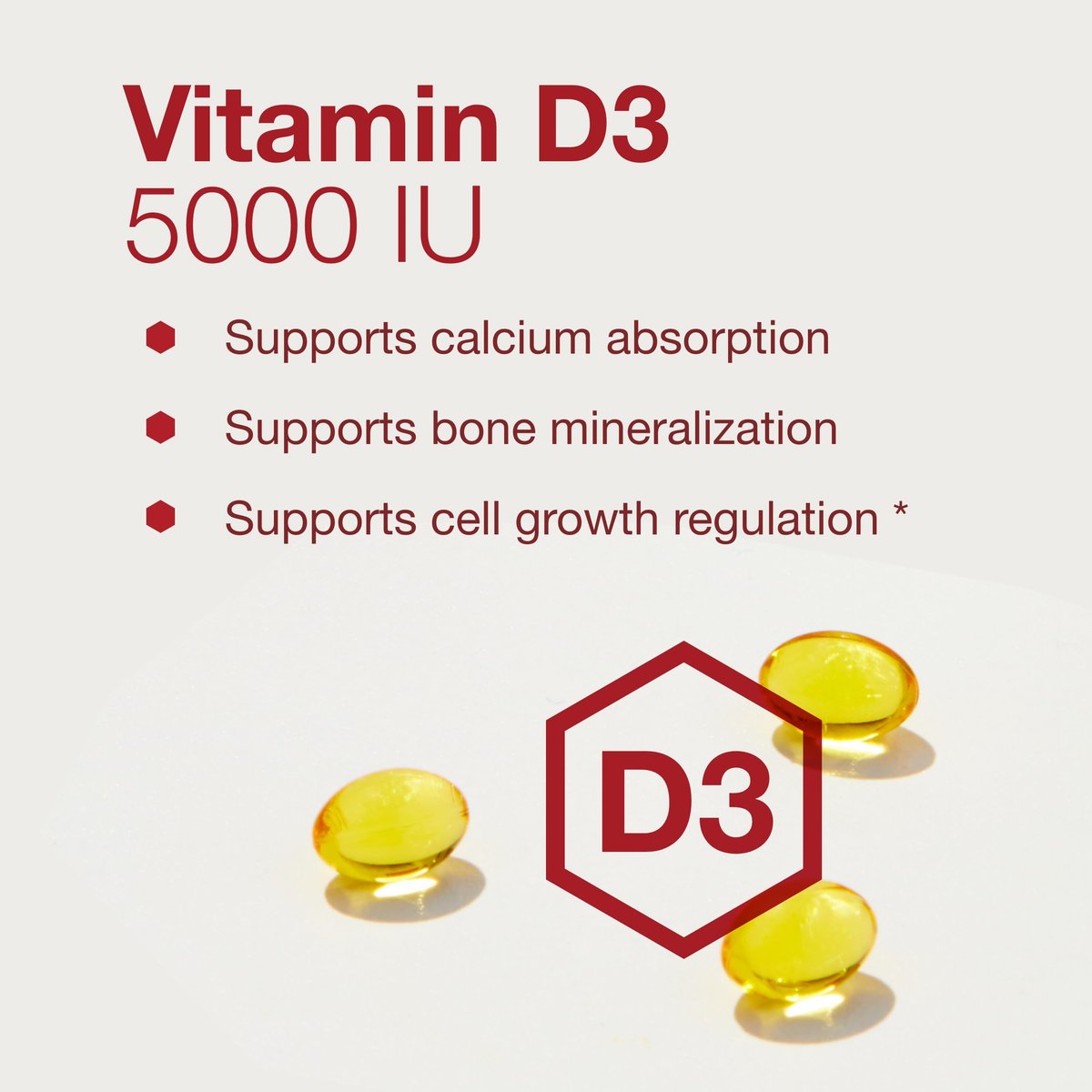 PROTOCOL FOR LIFE BALANCE - Vitamin D3 5000 IE (Hochdosiert) Unterstützt Kalziumaufnahme, Knochen- und Zahngesundheit, Immunsystem, Nervensystem und kognitive Funktion - 120 Softgels