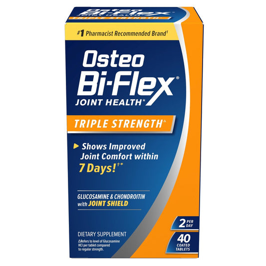 Osteo Bi-Flex Dreifachstärke Glucosamin Chondroitin Nahrungsergänzungsmittel – Verbessert Gelenkfunktion, Kraft, Flexibilität und Mobilität, 40 überzogene Tabletten