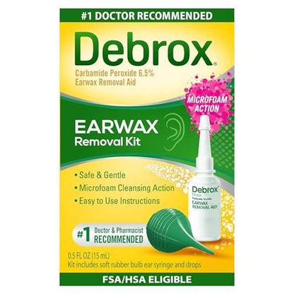 Debrox Ohrenschmalz-Entfernungsset mit Birbenspritze und 0,5 Fl Oz Ohrenschmalz-Entfernungstropfen mit Carbamidperoxid