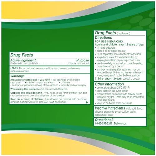 Debrox Ohrenschmalz-Entfernungsset mit Birbenspritze und 0,5 Fl Oz Ohrenschmalz-Entfernungstropfen mit Carbamidperoxid