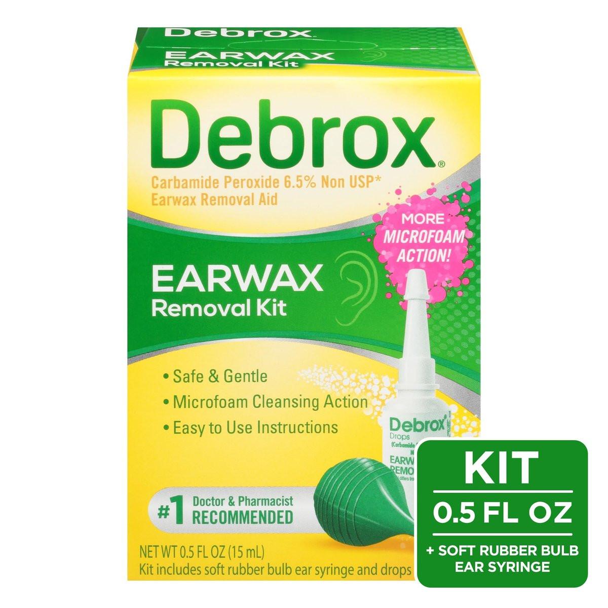 Debrox Ohrenschmalz-Entfernungsset mit Birbenspritze und 0,5 Fl Oz Ohrenschmalz-Entfernungstropfen mit Carbamidperoxid