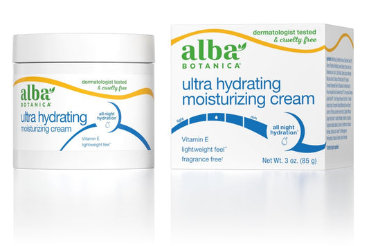 Alba Botanica Ultra Hydrating Feuchtigkeitscreme mit Vitamin E, Duftfrei, 85 g (Verpackung kann variieren)