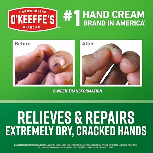 O'Keeffe's Working Hands Handcreme für extrem trockene Hände - 96 g Glas (1 Packung) - Reparierende Hautpflege für rissige, trockene Hände