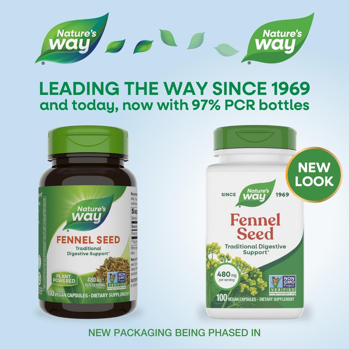 Nature's Way Fenchelsamen, Traditionelle Verdauungsunterstützung*, 480 mg pro Portion, Glutenfrei & Vegan, Non-GMO Project Verified, 100 Kapseln