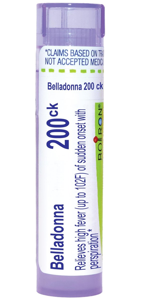 Boiron Belladonna 200CK, 80 Kügelchen, Homöopathisches Mittel bei Fieber