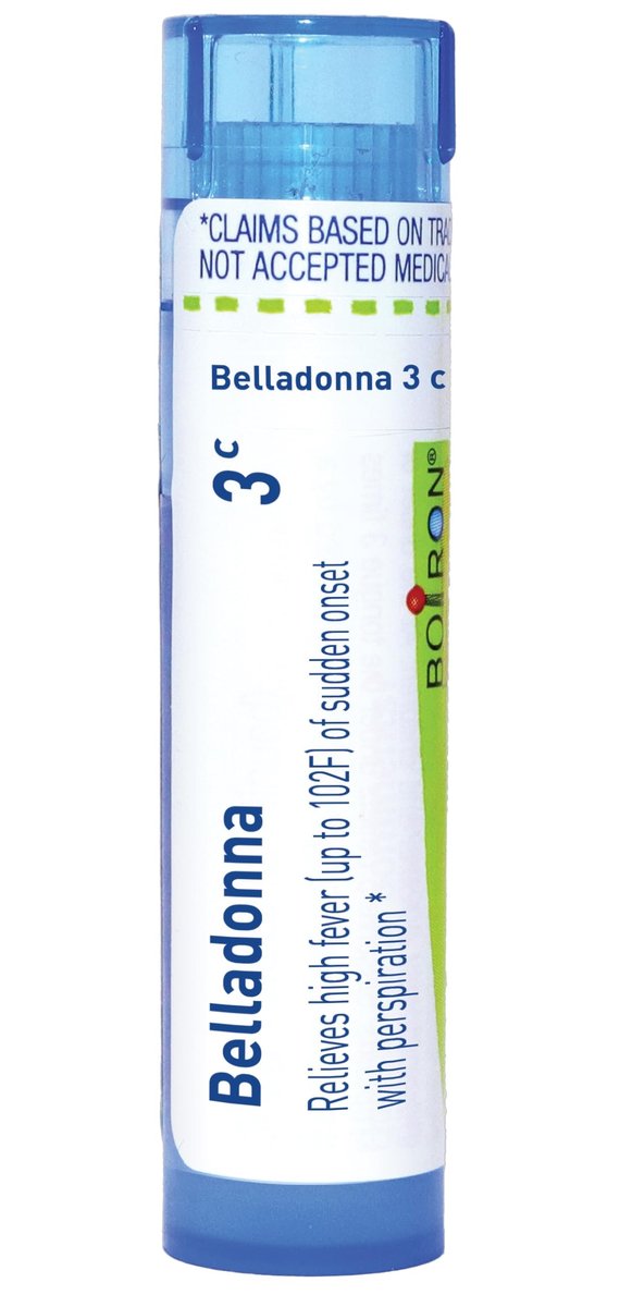 Boiron Belladonna 3C – Homöopathisches Mittel bei plötzlich einsetzendem hohem Fieber mit Schweißausbruch – 80 Kügelchen