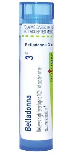 Boiron Belladonna 3C – Homöopathisches Mittel bei plötzlich einsetzendem hohem Fieber mit Schweißausbruch – 80 Kügelchen